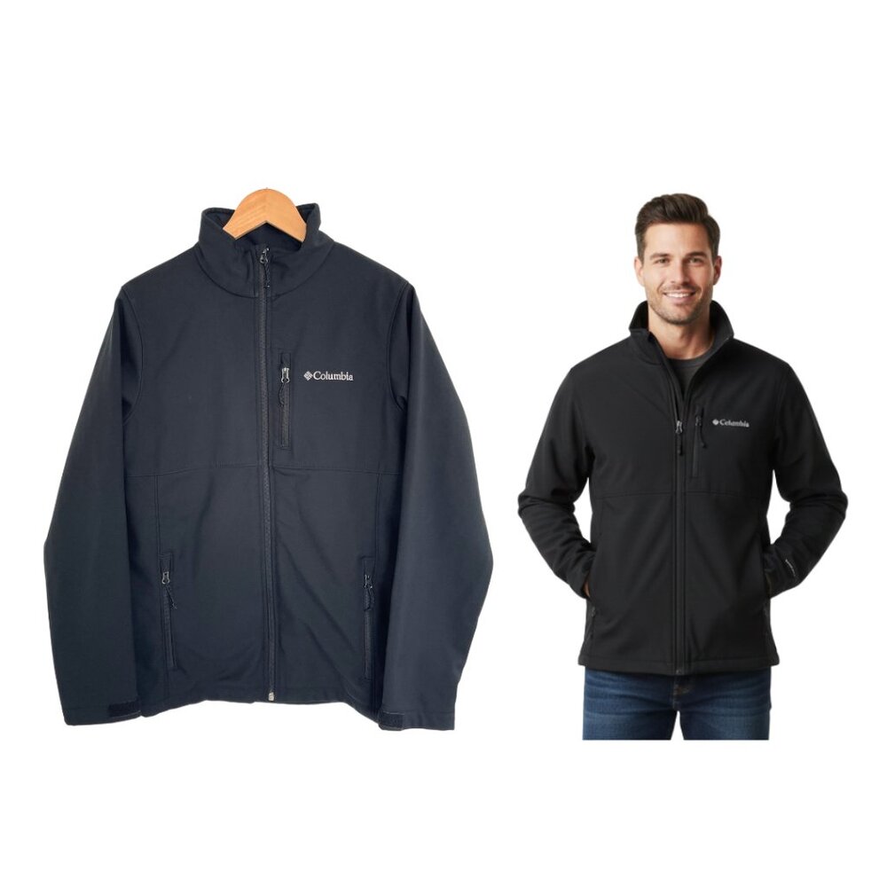 Columbia Jacket Men Small Ascender Softshell Jacket Black 1556531 Waterproof